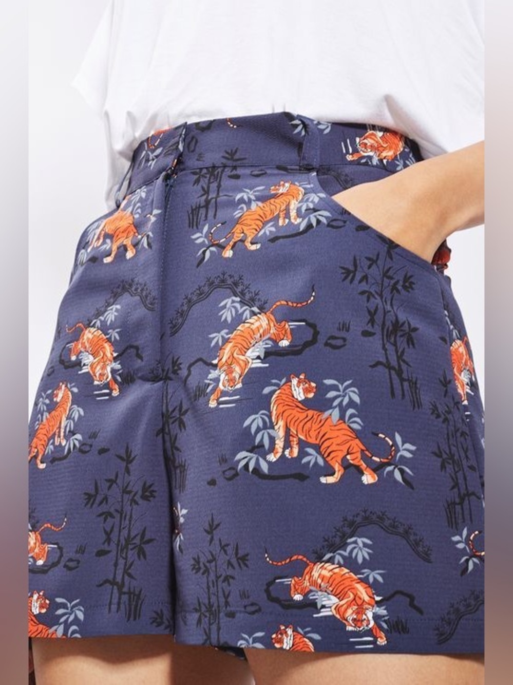 Topshop - Tiger Print Blue Shorts - Women’s Size 4